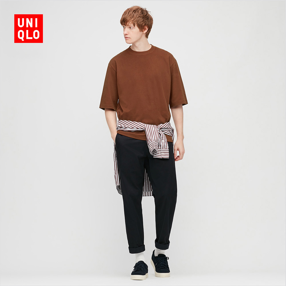 优衣库男装磨毛棉圆领t恤430016uniqlo