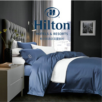 Hilton Hotel Bed Bedding Import 100 Egyptian long suede cotton pure cotton gon satin embroidered full cotton four sets