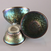 Colorful peacock teacup Ceramic master cup Tea Jianzhan Kung Fu Tea Tianmu kiln becomes household creative Chinese retro