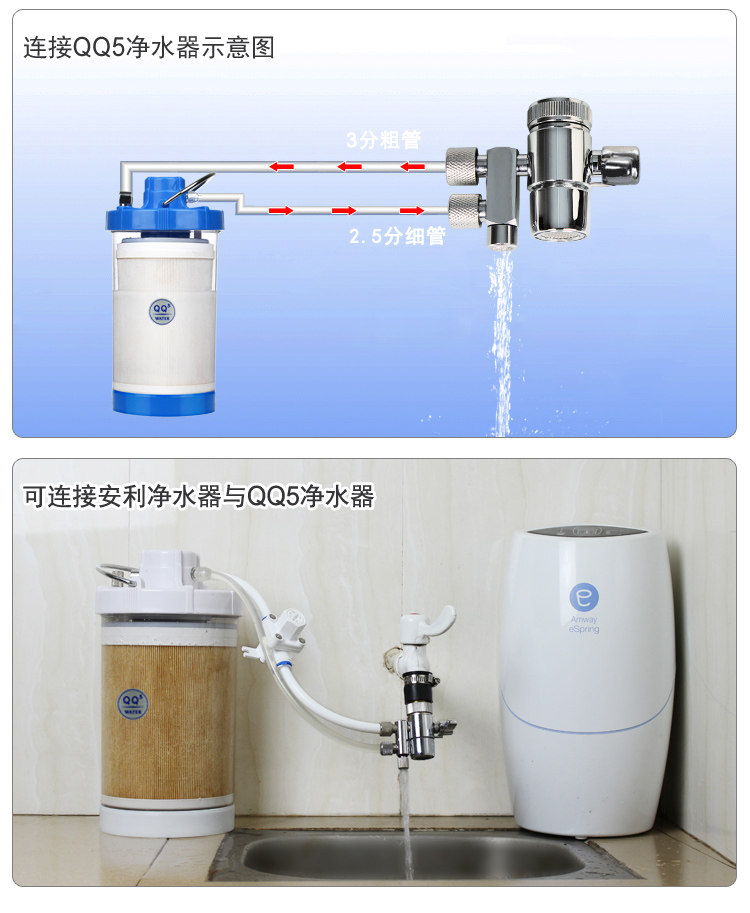 家贝益之源安利净水器水龙头安利净水器水管滤芯分流器过滤器配件