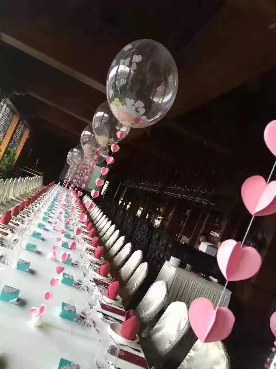 进口波波球透明球中球 儿童生日派对气球 结婚布置婚房正圆送教程