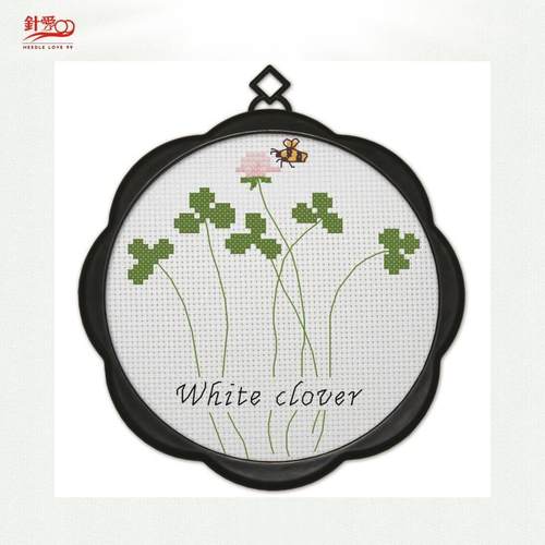 针爱99印花十字绣小学生手工课学校手工团购小幅图案三叶草简单绣_7折