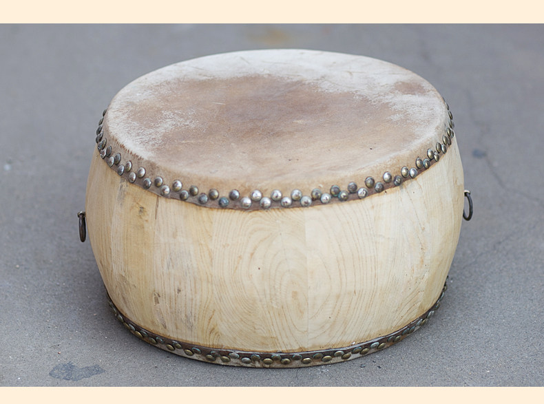 玄鹤乐器 大鼓整层牛皮 椿木鼓腔 包邮一尺二战鼓 38厘米