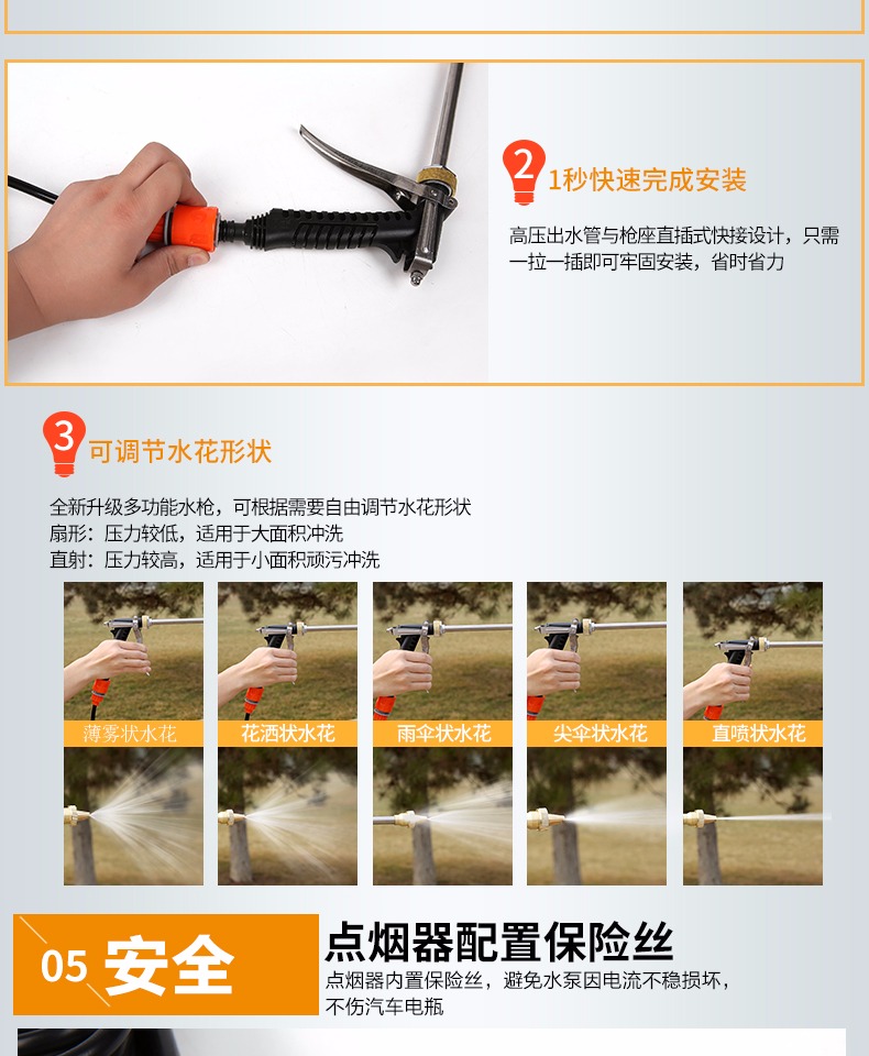 双便携式车载12v泵家用220v洗车器介绍