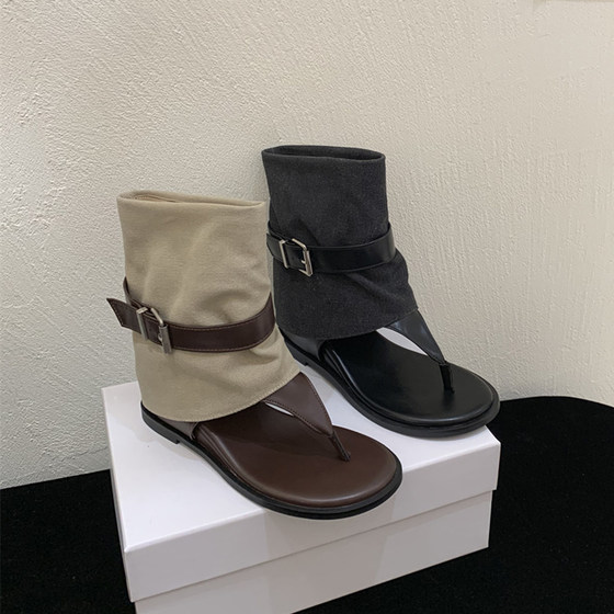Same style as fashionable blogger! Summer clip-in toe height-enhancing sandals sandals, women's short flip flops, fashion boots Same style as fashionable blogger! Summer clip-in toe height-enhancing sandals sandals, women's short flip flops, fashion boots