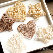 Rattan love natural handmade five-pointed star heart-shaped hanging ZAKKA photo props DIY decorative ball pendant