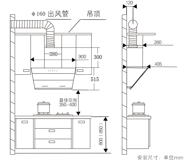 侧吸抽油烟机安装图解图片