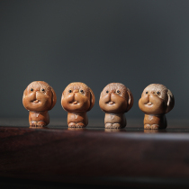 Wang CaiIndia Old Mountain Honolulu Sandalwood Pendant Puppy Mobile Phone Chain Animal Sandalwood Pendant with National Wind Artisanal Hanging Decoration 0810