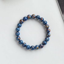 8mm water blue Non-suicide large lacquered hand string lacquered beads female sandalwood Foal bead bracelet painted with hand lacquerware Candida 0985