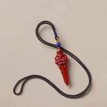 Gluttonous striped sword type pendant India small leaf purple sandalwood Chinese windmill hanging pendant red wood bag pendant hanging decoration 0959