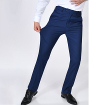 Trousers mens slim-fit youth straight pants Business blue stretch mens trousers professional work formal four seasons