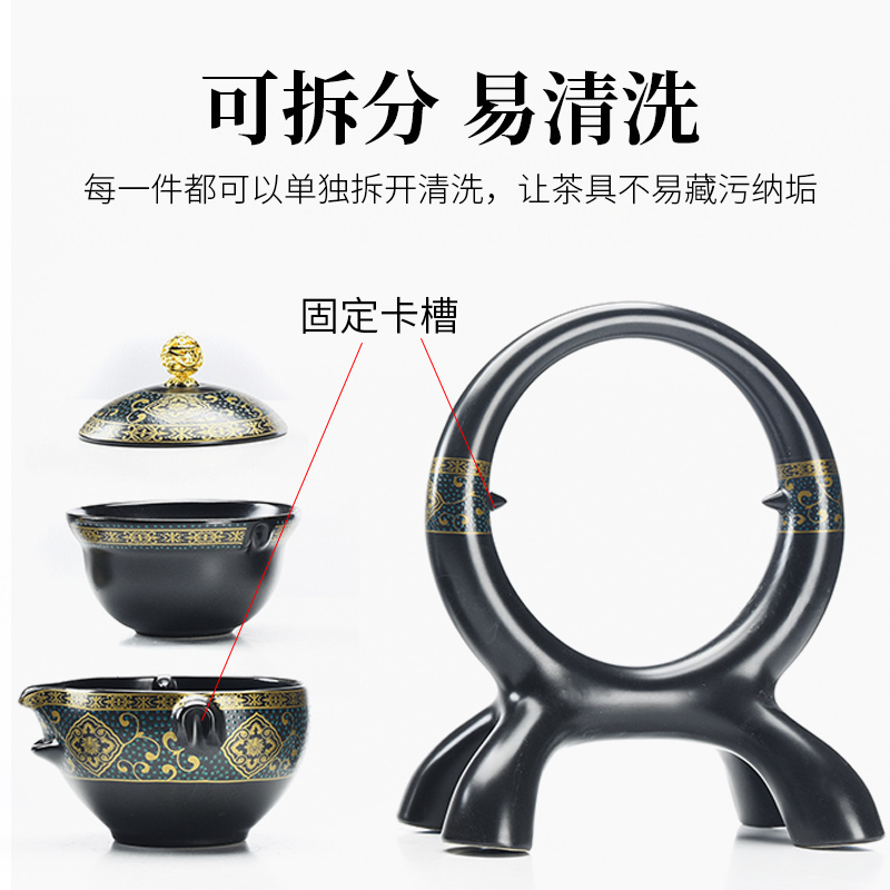 Household porcelain god kung fu tea set lazy people against the hot new type automatic office tea teapot teacup restoring ancient ways