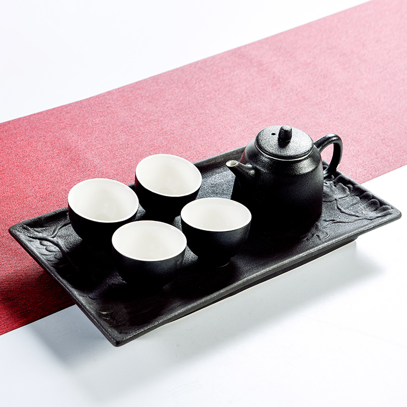 Porcelain ceramic god kung fu tea set small Japanese tea taking tea tray, water drainage type tea table dry tea sea contracted household