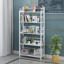 Art memorable bookshelf shelf Floor-to-ceiling simple simple Wrought iron multi-layer balcony storage shelf bookcase Children and students