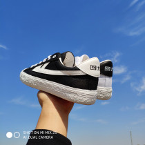 Huili hand-painted non-black white white you have my black and white mandarin duck board shoes