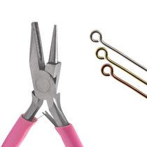 Rolls needle pliers grooves round mouth pliers 9 pins C circle melon seeds bright sheet bends steel wire bronze silver line subbait DIY jewellery pliers