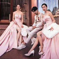 2019 exhibition new studio theme Street clothing Location travel wedding photography Bandeau photo tail dress