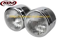 Motorcycle lamp retro universal modified double headlight accessories full metal double headlight Iron Horse 400 retro headlight