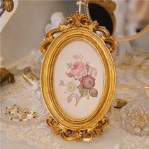 Original retro custom method style retro gold round laeshabby decorative drawing frame creative pendulum table photo frame 2