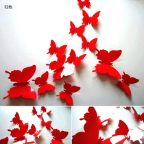 Creative Pure Color Solid Butterfly Wall Patch Pvc Living-room Decorated Dorm Wall Sticking Minimalist Around 12 dress