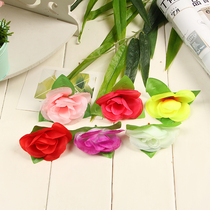 Special price emulation rose flowers with leaves flower head flower Flowers Silk Flower Wedding items Decorative Rose Flowers