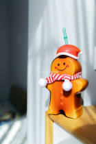 Starbucks Christmas Cup Gingerbread Artificial glass Straw Water cup Knitted Scarf Hat Creative gift