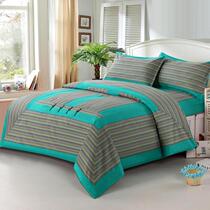 Pure cotton rough cloth four-piece bed sheet duvet cover handmade cotton thickened encrypted cotton hemp plaid student dormitory custom