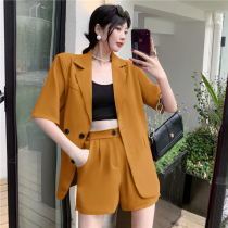 Light Cooked Wind Fashion Suit Woman Summer New Small Suit Jacket High Waist Loose Broadleg Casual Pants Tide two sets