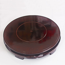 Rotatable imitation mahogany base flowerpot fish tank vase ornaments strange stone Buddha statue imitation solid wood handicraft bottom support