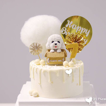 Net Red Cute Ecstasy Teddy Puppy Cake Swing Piece Cake Decoration Pet Teddy Dog Baking Dress pooch