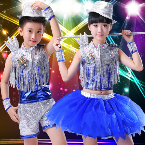 Hip Hop Dance Costumes for girls Jazz Dance Dress Jazz dance children Costume Girls sequins modern hip hop hip hop hip hop boys Drum Show