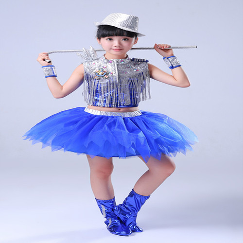 Hip Hop Dance Costumes for girls Jazz Dance Dress Jazz dance children Costume Girls sequins modern hip hop hip hop hip hop boys Drum Show