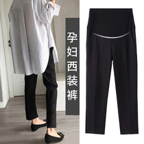 Pregnant women's pants autumn wear fashion pants suit pants autumn and winter wide leg leggings padded plus velvet winter clothing