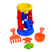 Beach toys for boys and girls seaside water play rustle beach car Dig rustle leak wheel car 6-piece childrens set