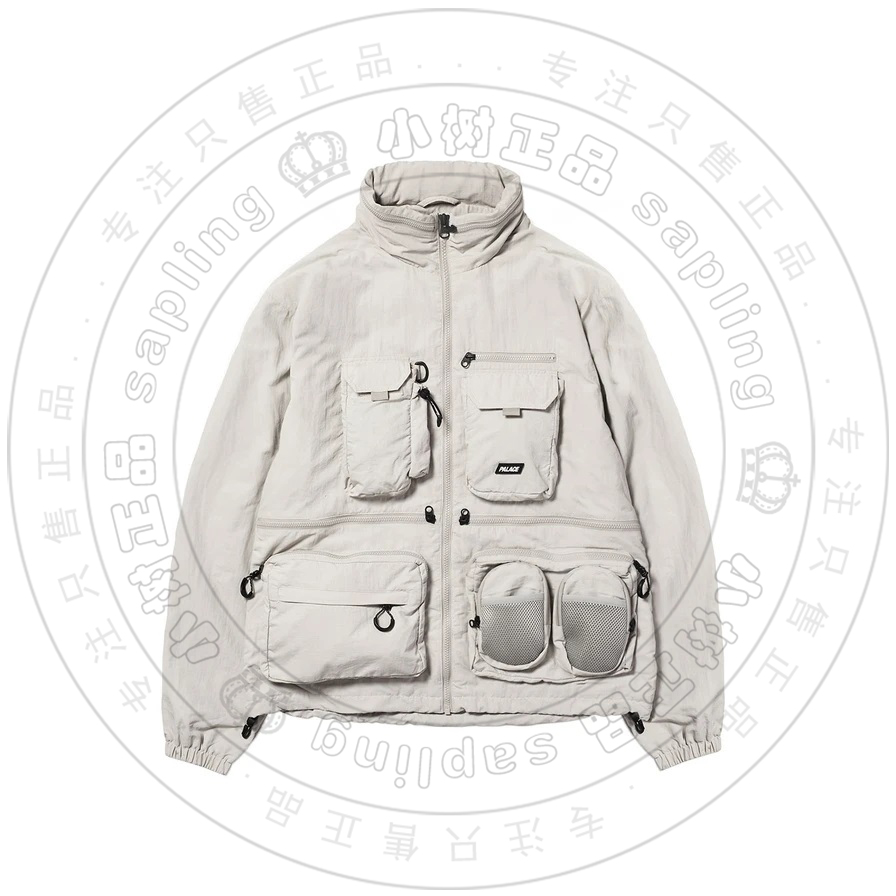 20SS Palace Bare Storage Jacket 军事口袋背后拆卸网格LOGO夹克