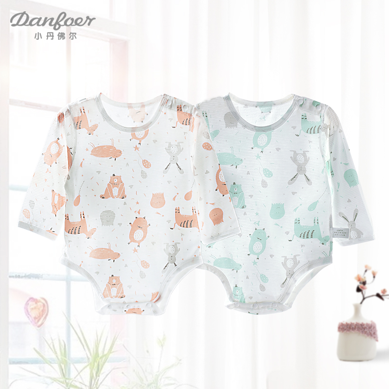 Newborn baby wrap clothes 1 spring and summer thin cotton one-piece clothes 0-2 years old baby triangle romper romper air-conditioning clothes