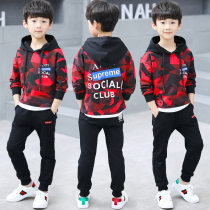 6 childrens clothing boys spring and autumn clothing suits 2018 new 9 big children 10 boys sports two-piece sweater 13 years old