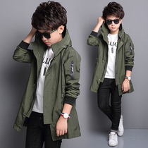 5 Childrens clothing boys jacket 2019 new 8 middle-aged childrens tops autumn 9 childrens long windbreaker 10-15 years old