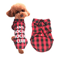 Pooch Spring Autumn Winter Dress Red Haggi Blouse Shirt Small Dog Beauties Teddy Clothes Kitty Casual Pet Clothes