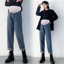 Pregnant Woman Pants Fall New Casual Straight Drum Pants Woman Spring Autumn Outwear Pregnant Woman Jeans Autumn Clothes Old Daddy Pants Long Pants