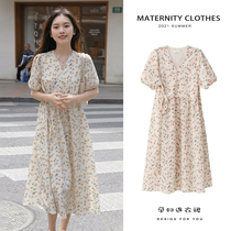 Pregnant woman skirts 2021 new summer outside wearing thin summer dress with dress code large code pregnant woman online red suit gestation length
