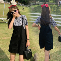 Pregnant Woman Suit Summer Foreign Air Fashion Minor Pregnant Woman Summer Clothing Loose Jacket Casual Back Strap Pants Two Sets