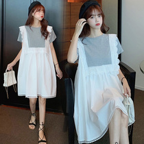 Small frescoed pregnant woman summer clothing dress out of fashion style 2021 new summer net red suit summer dress