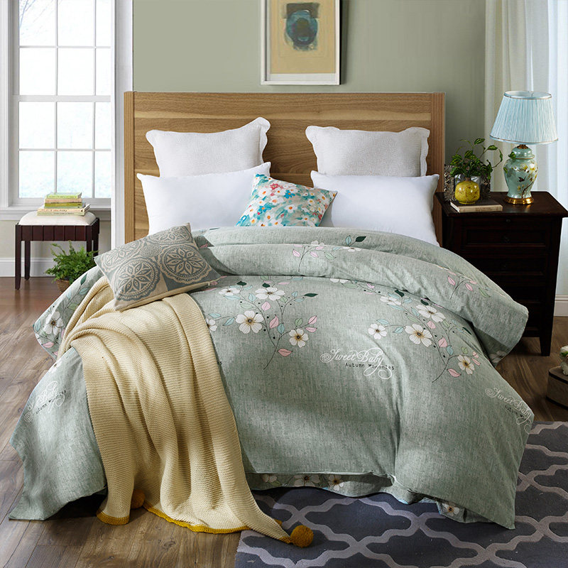 罗兰单件全棉被套生活纯棉保暖磨毛被套生活棉100%合格品被罩加大