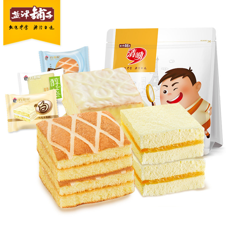 盐津铺子蒸蛋糕脆皮巧克力糕点零食批发早餐食