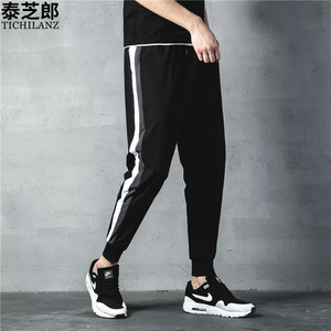 新款2020春季休闲裤弹力小脚黑色九分裤显瘦潮流束脚男士裤子薄款