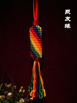 Transfer via cylinder type Kong knot safety knot Tibet pure handmade woven hanging decoration car hung