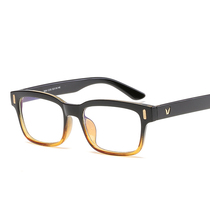 Retro black-rimmed glasses for men and women with plain big frame anti-blue concave shape black thick frame myopia glasses optical glasses