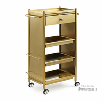New hair cart Japanese hair salon stainless steel cart barber shop hair tool cart folding tool table
