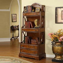 American solid wood bookcase European-style bookcase small family of multiple layers containing cabinet lockers students on floor single